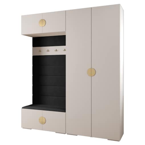 Garderoba do przedpokoju INOVA 4 Z18 biały+złoty+manila18