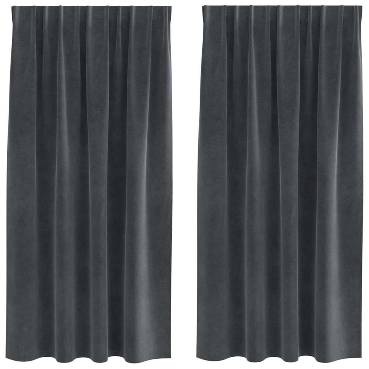 vidaXL Zasłony z zasłonami 2 pcs Jasnoszary 140 x 175 cm Aksamit