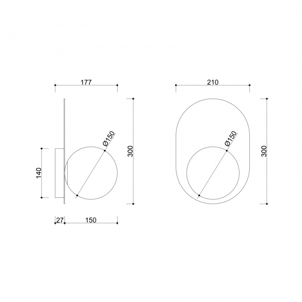 HANEA czarna lampa ścienna / kinkiet