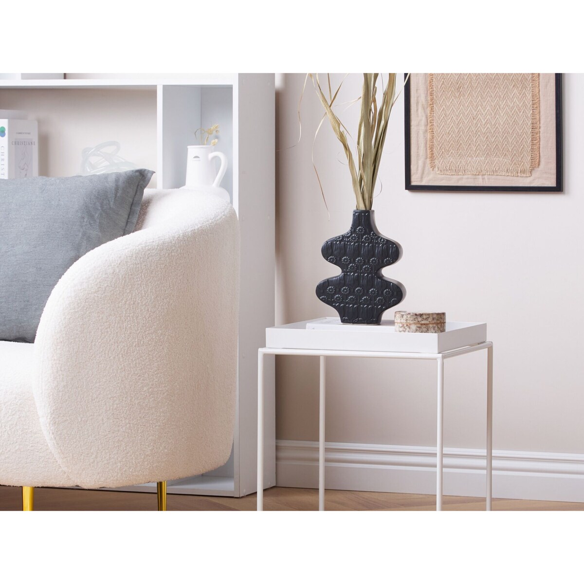 Wazon na kwiaty ceramiczny czarny ARGOS