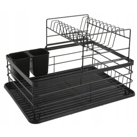 Suszarka do naczyń dwupoziomowa czarna Ociekacz 43x32x27cm KINGHOFF