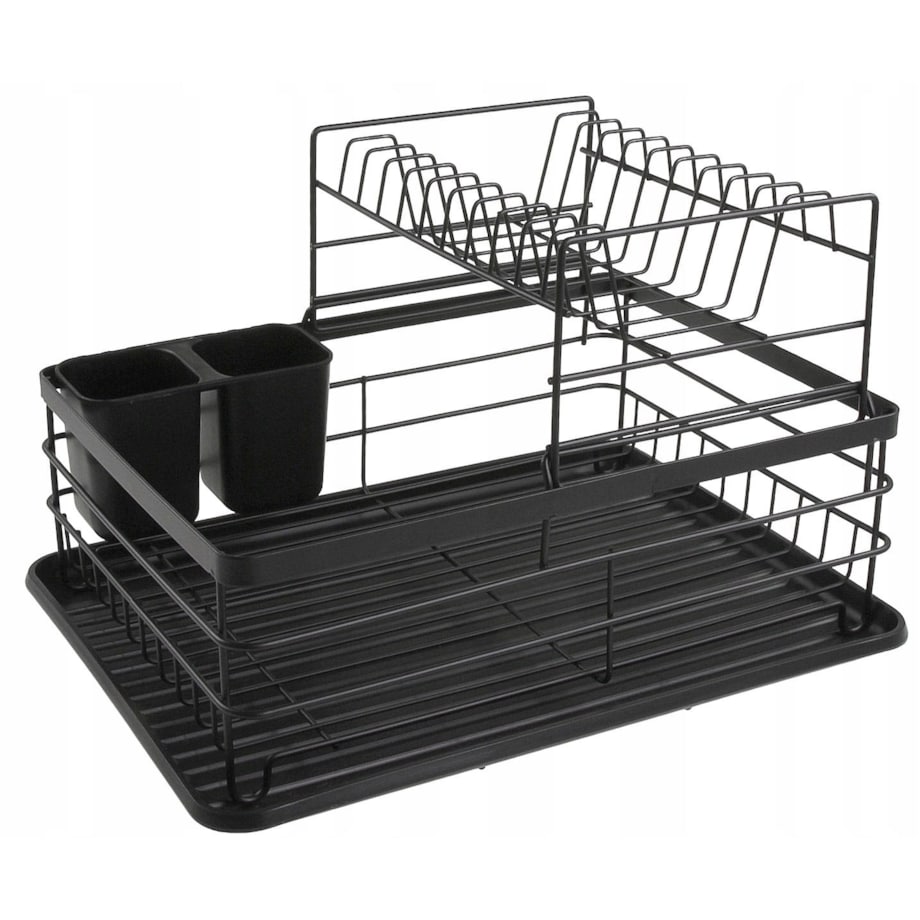 Suszarka do naczyń dwupoziomowa czarna Ociekacz 43x32x27cm KINGHOFF