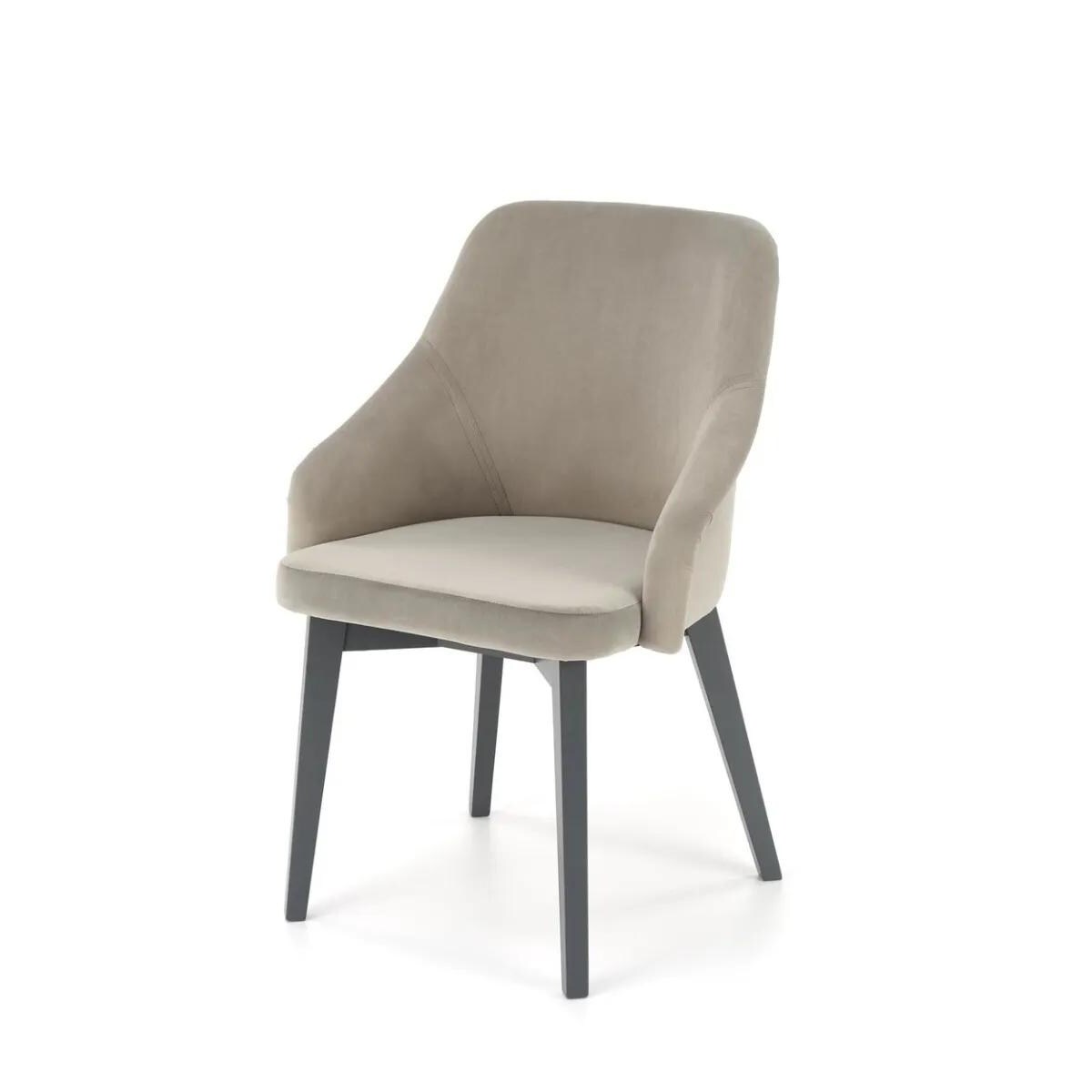 Krzesło tapicerowane TOLEDO 2 VELVET grafitowe/czarne