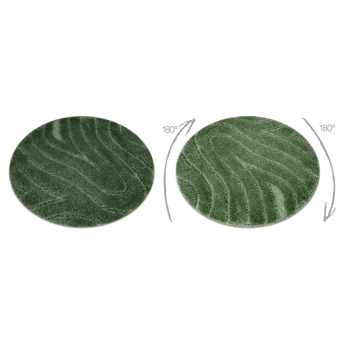 Dywan łazienkowy SUPREME koło WAVES fale, koło 100 cm