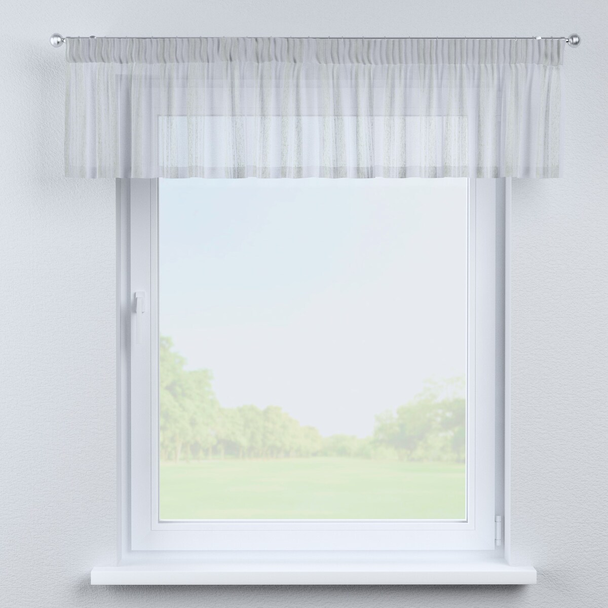 Lambrekin na taśmie marszczącej 390x40 kremowy