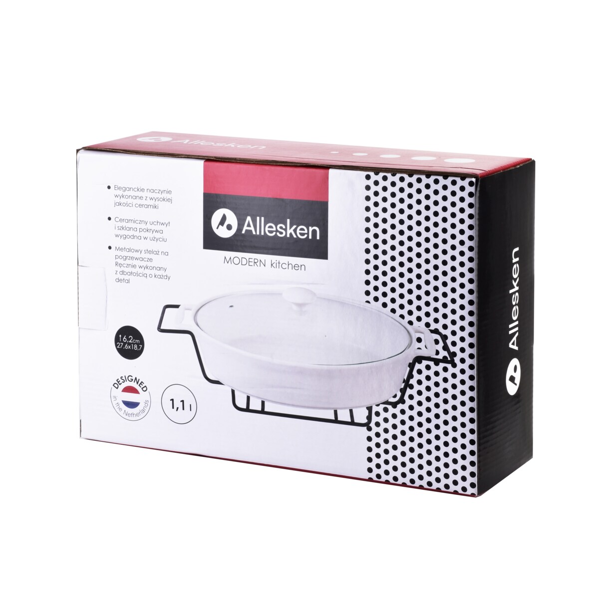 MODERN KITCHEN Naczynie z podgrzewaczem1,1L 2x18,7xh6,2cm