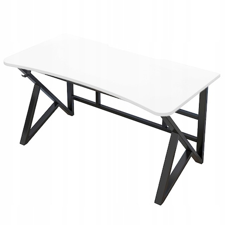 Biurko Komputerowe Białe Gamingowe Nowoczesne Dla Gracza Loft Duże 120 Cm