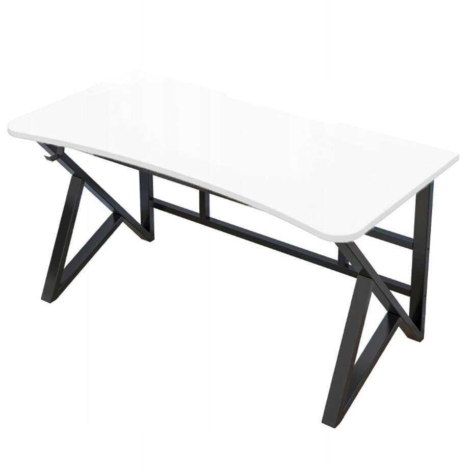 Biurko Komputerowe Białe Gamingowe Nowoczesne Dla Gracza Loft Duże 120 Cm