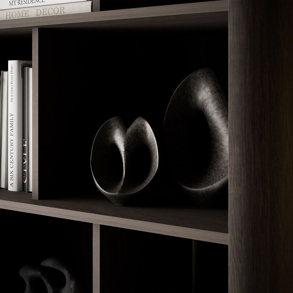 Regał TWILIGHT szufladami, Dąb Dunin / Czarny