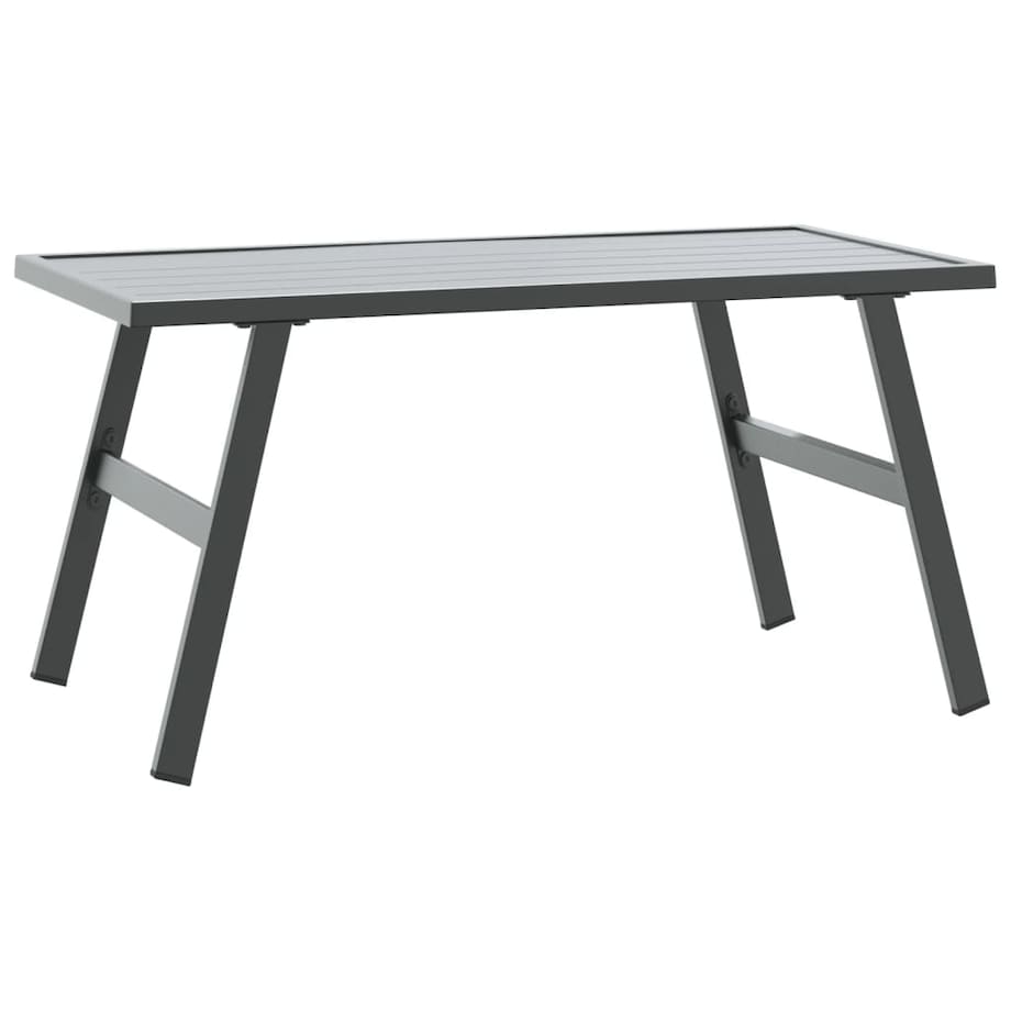 vidaXL Stolik kawowy do ogrodu, czarny, 90x45x35 cm, malowana stal