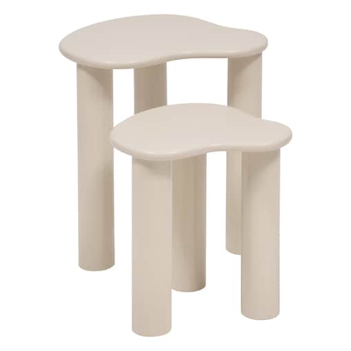 Stolik kawowy 2 szt. 50,5x45x45 cm i 40,5x35x35 cm EBIRE beżowe