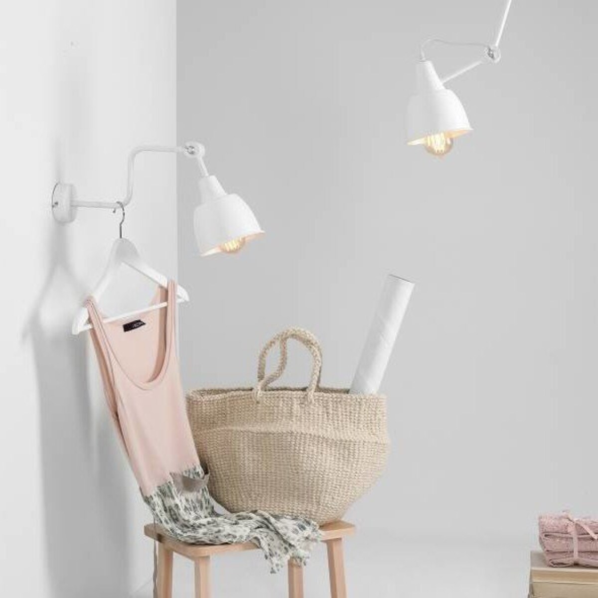 Loftowa lampa ścienna 991C2 Aldex regulowany kinkiet industrialny biały