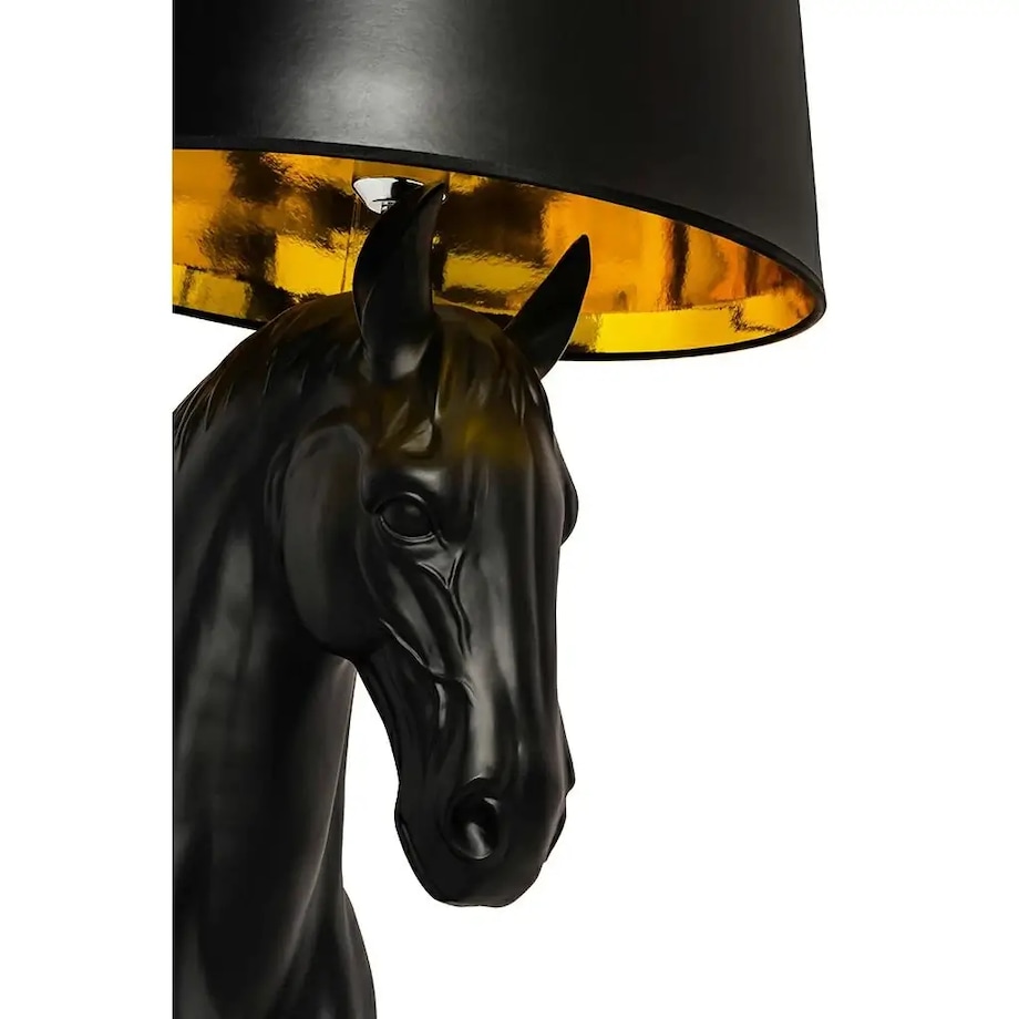 Podłogowa lampa salonowa HORSE S koń z abażurem czarny