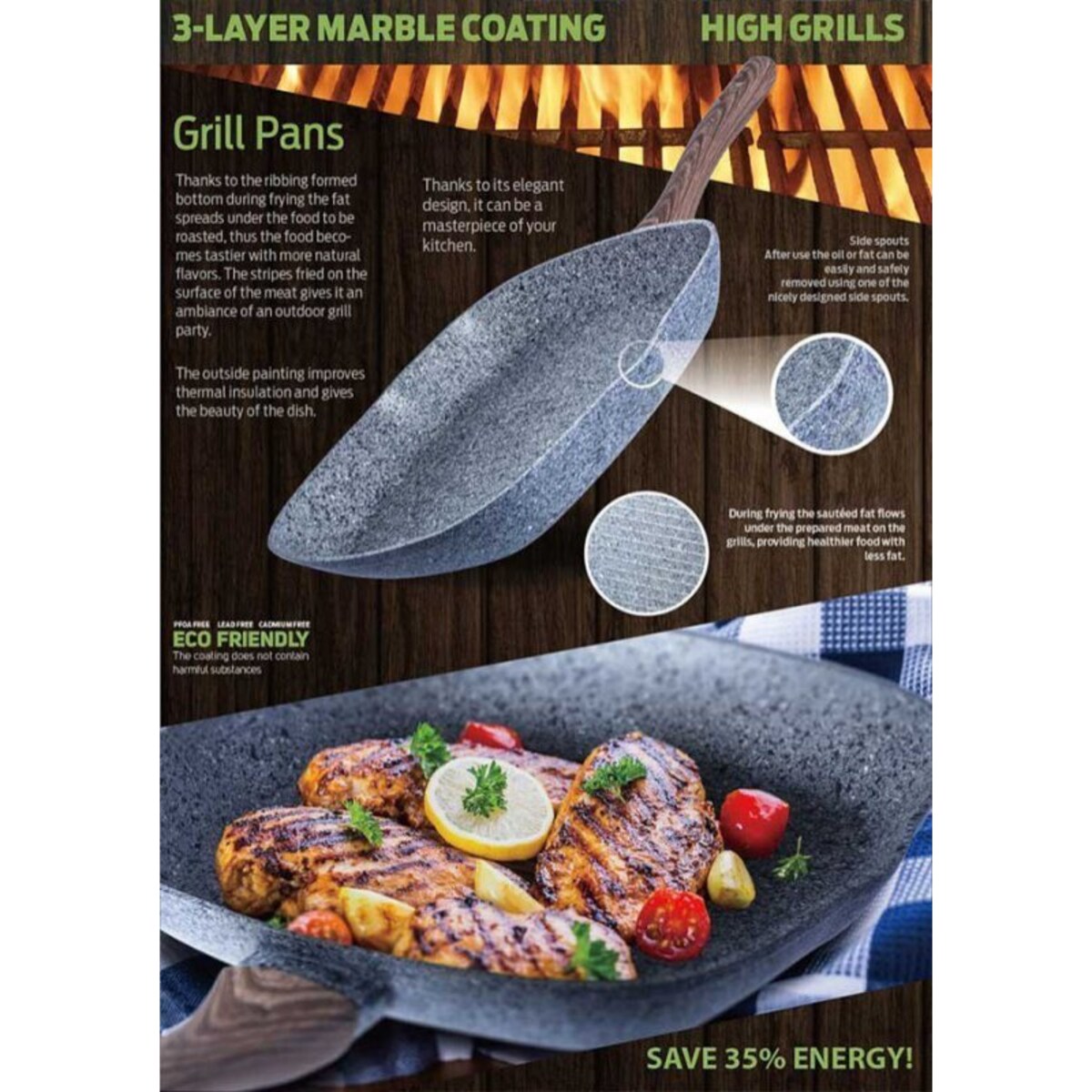 Zestaw 3 Patelni Granitowych Berlinger Haus Bh-1215