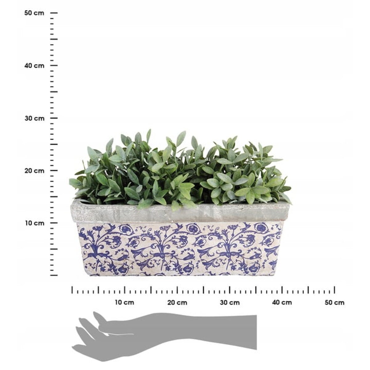 Postarzana Doniczka Betonowa Podłużna Donica Retro na Kwiaty Zioła 40 cm
