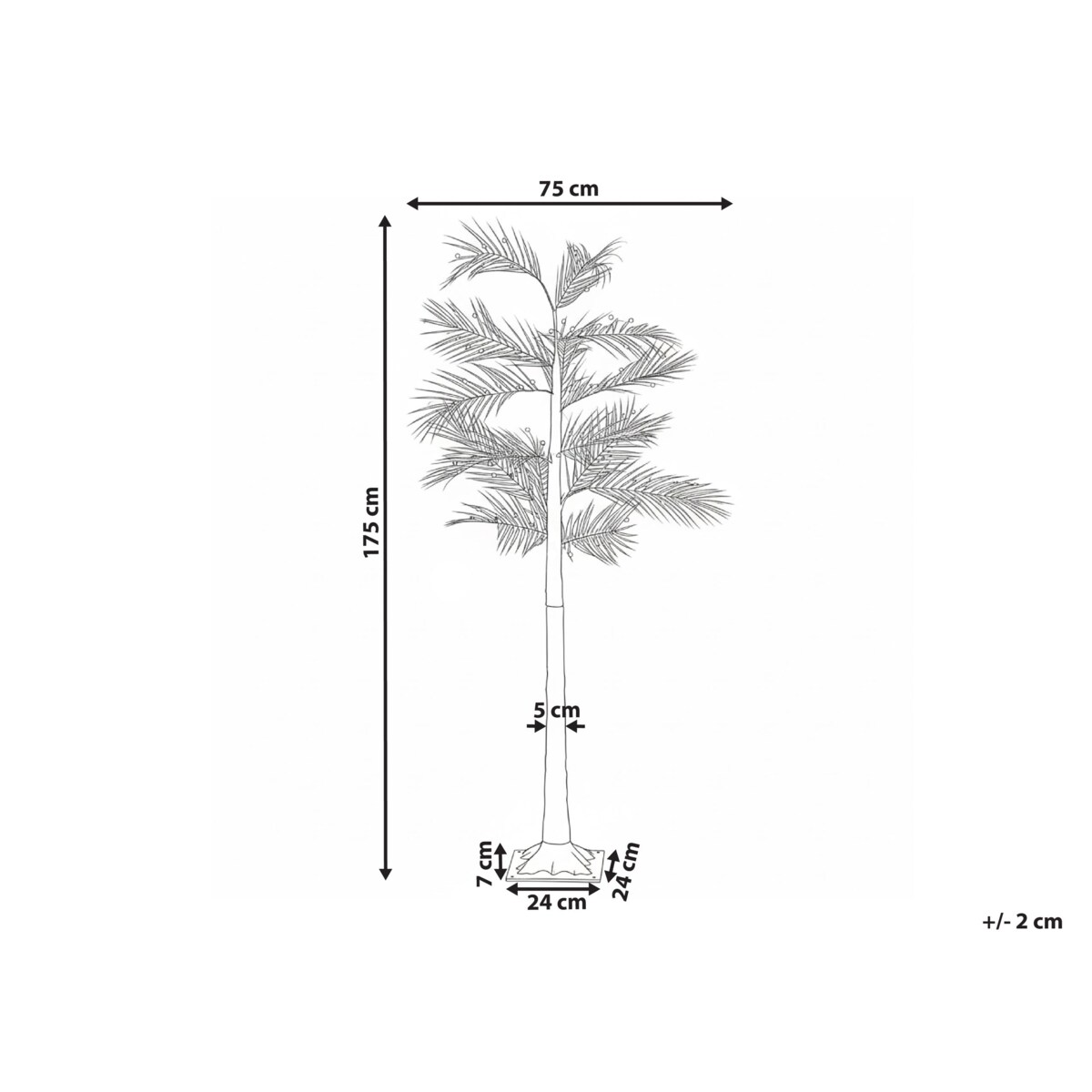 Dekoracja ogrodowa LED PALJAVESI Drzewko 175 cm Złoty
