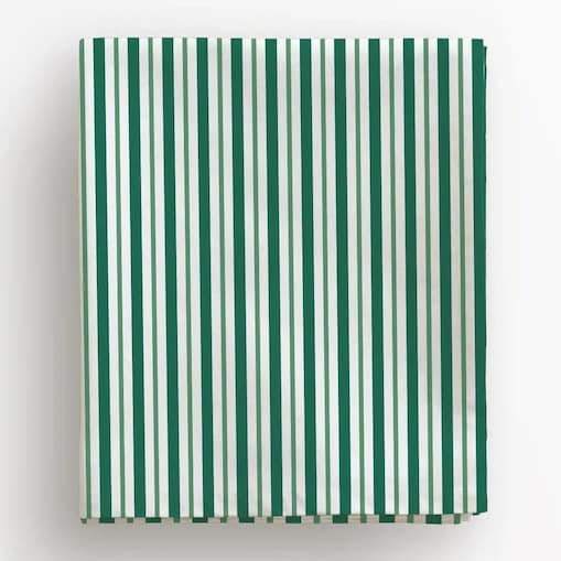 Obrus świąteczny - klasyczne zielone świąteczne paski - 140x140