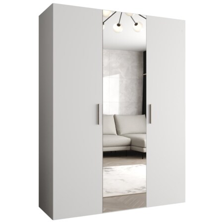 Szafa uchylna otwierana BARI 2 150 wys. 202 cm Biały + u. Srebrny