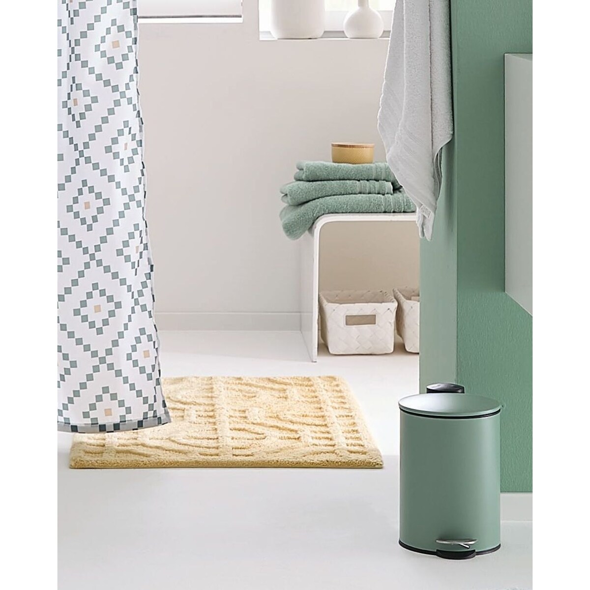 Kleine Wolke Silence Kosz łazienkowy zielony wkład/ciche zamykanie 3 litry