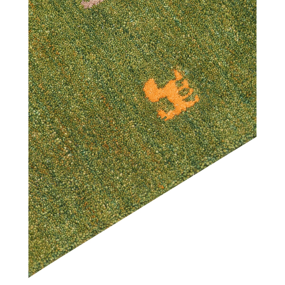 Dywan YULAFI Zielony 140 x 200 cm Wełna Gabbeh