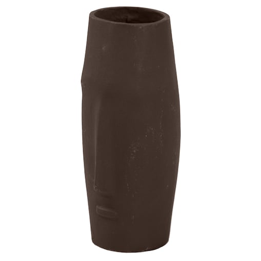 Wazon Aluminiowy Zdobiony Dekoracyjny Waza Ozdobna Na Kwiaty Twarz 8X20 Cm Brązowy