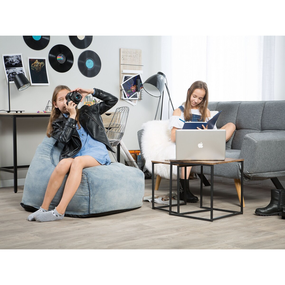 Fotel worek 200 L DROP 63 cm 75 cm Błękitny