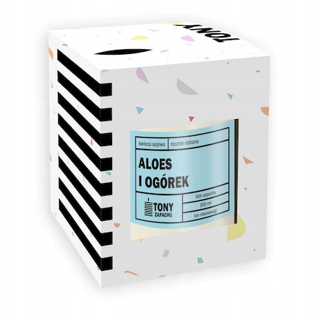 Naturalna świeca zapachowa sojowa w słoiku zapach ALOES I OGÓREK na prezent