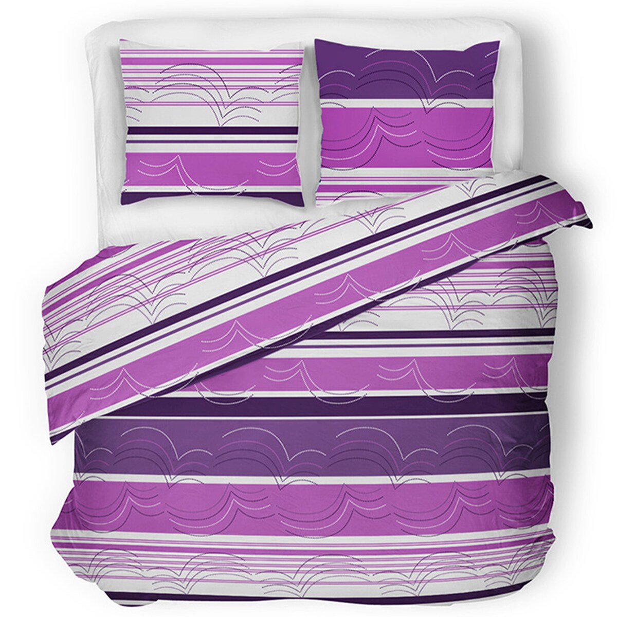 DANAUS komplet pościeli z bawełny, 160x200, różowy/fioletowy