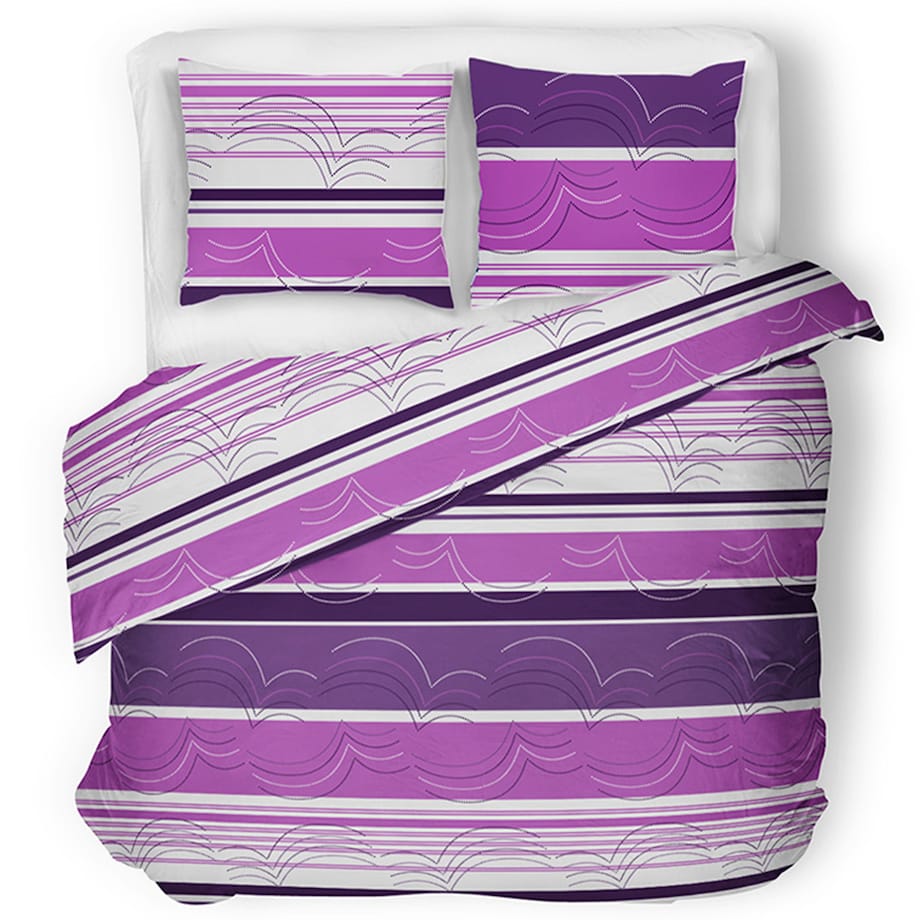 DANAUS komplet pościeli z bawełny, 160x200, różowy/fioletowy