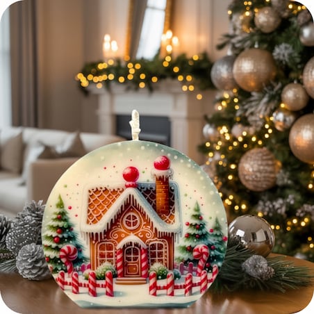 Prezent na Święta Świeca Piernikowy Domek Świeczka Sojowa Dekoracyjna EKO