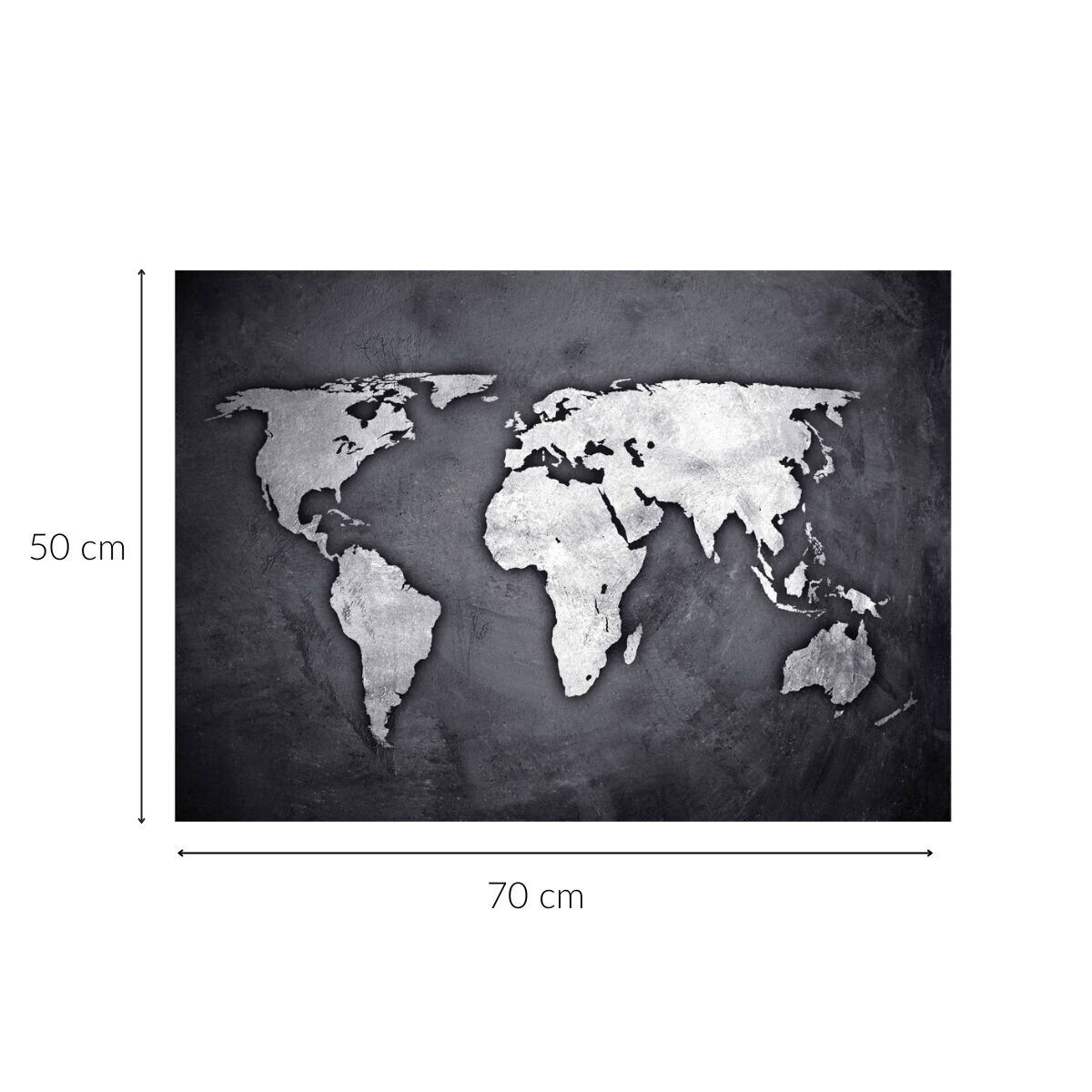 Naklejka na ścianę mapa świata, 50 x 70 cm