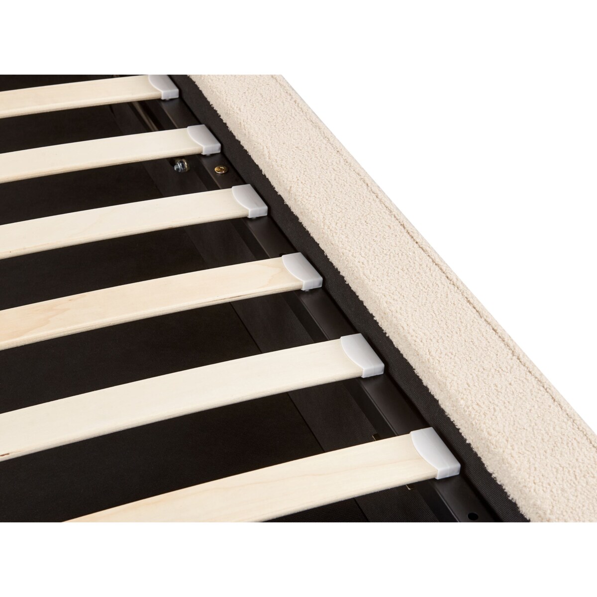 Łóżko z pojemnikiem Boucle MOISSAC 160 x 200 cm Beżowy