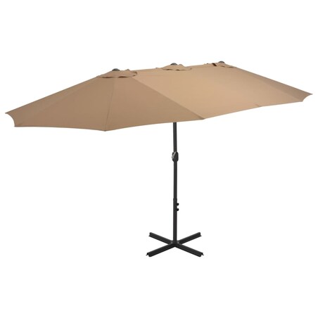 vidaXL Parasol ogrodowy na słupku aluminiowym, 460 x 270 cm, taupe