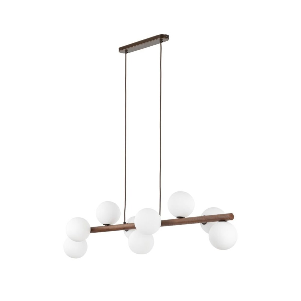 Lampa wisząca TK Lighting ESTERA WOOD ORZECH 10273, nowoczesna 9xG9, regulowana, biała z orzechem