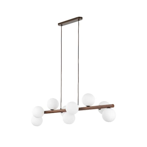Lampa wisząca TK Lighting ESTERA WOOD ORZECH 10273, nowoczesna 9xG9, regulowana, biała z orzechem