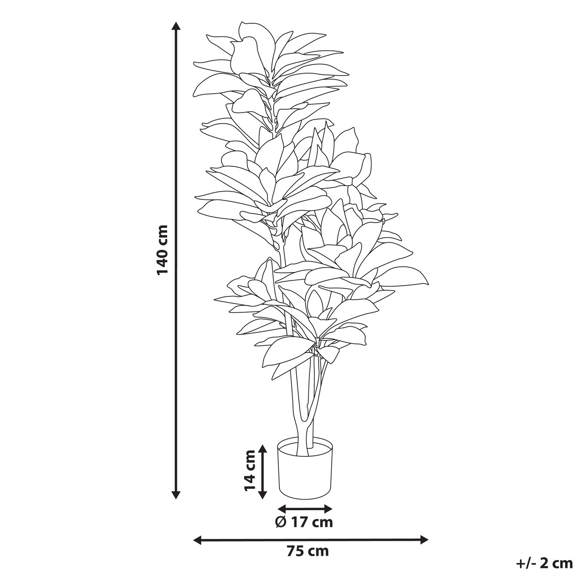 Sztuczna roślina CODIAEUM 140 cm Zielony