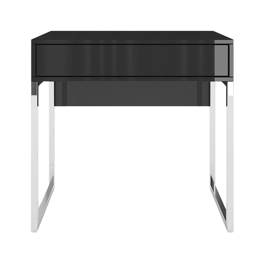 Czarna nowoczesna toaletka Dancan EVA ze srebrnym stelażem