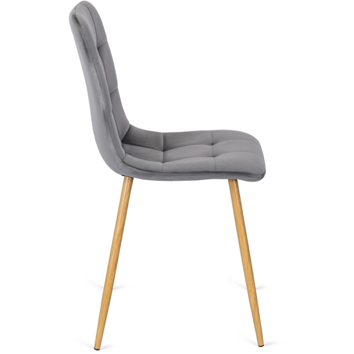 Krzesło Tapicerowane Welurowe Kuchenne Do Jadalni Salonu Szary FREDY