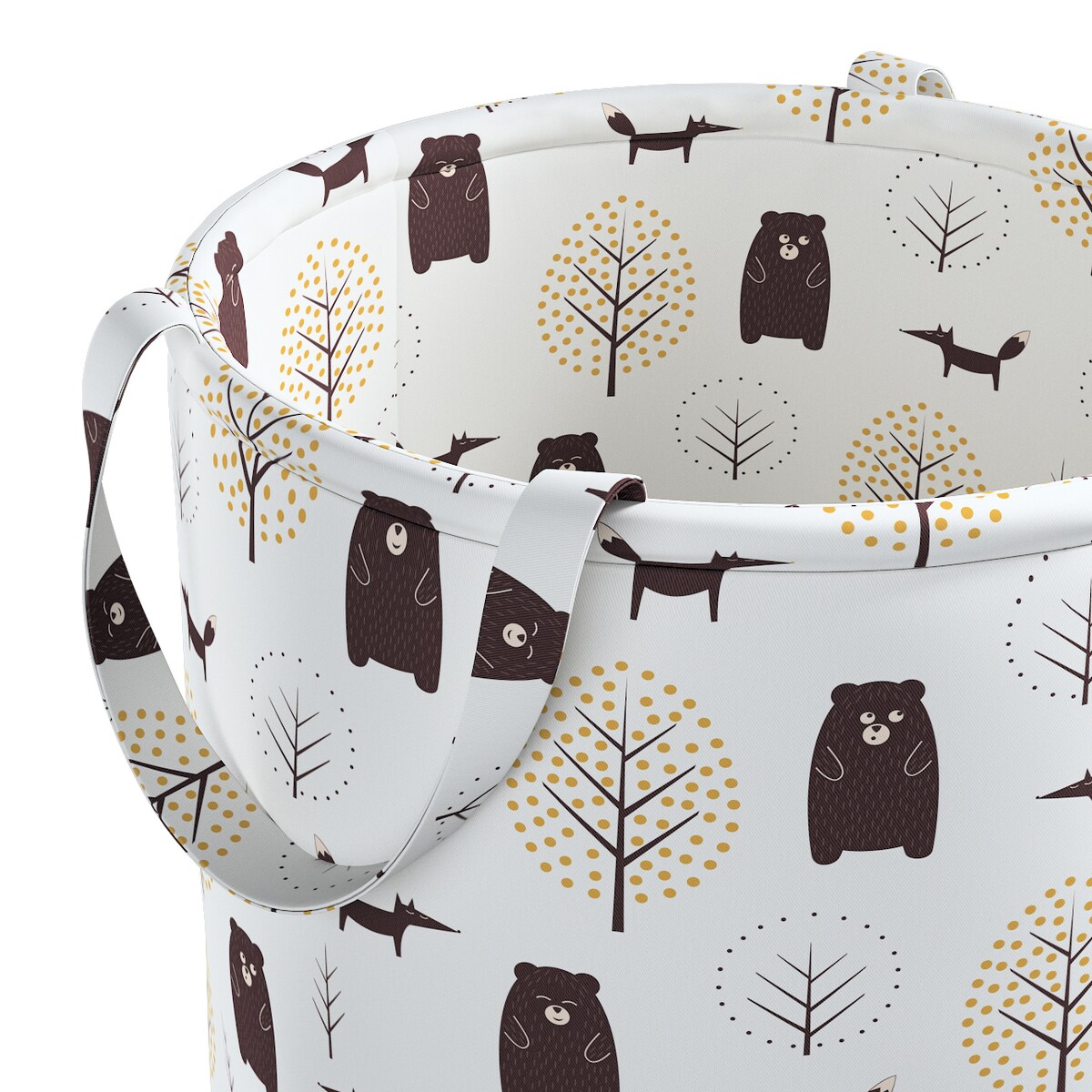 Kosz na zabawki Tobi, ecru-brązowy, 40x50cm, Magic Collection