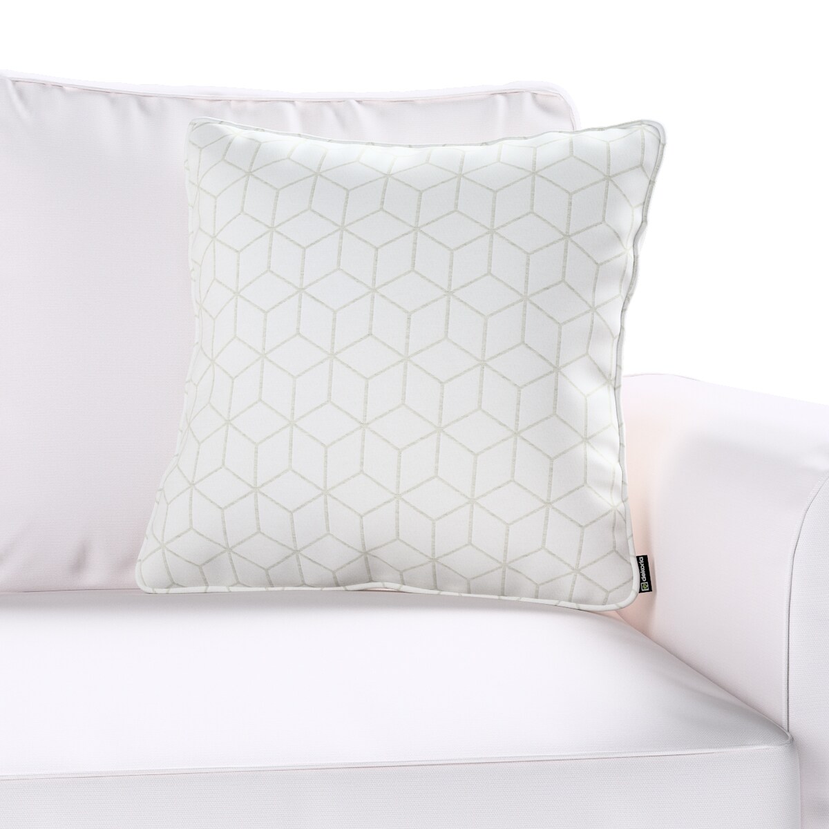 Poszewka Gabi na poduszkę 60x60 wzór sześcianów na białym tle