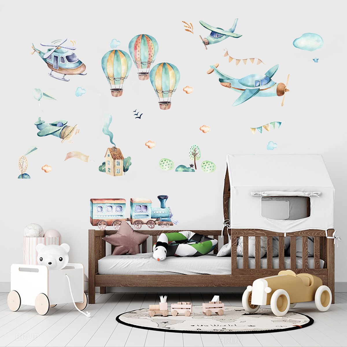 naklejki na ścianę do pokoju dziecka, sipo, samoloty i balony