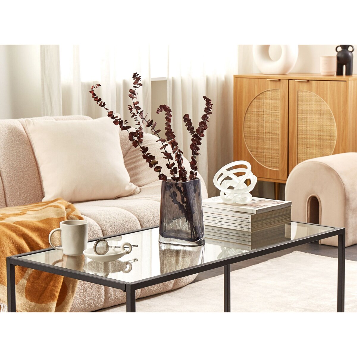 Wazon na kwiaty szklany 20 cm szary MITATA