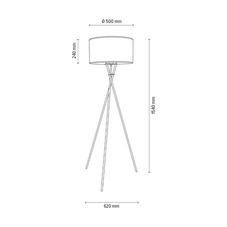 Lampa Podłogowa BRITOP Lighting 1xE27 Max.60W Czarna Podstawa z Białym Abażurem, Polski Producent 1szt.