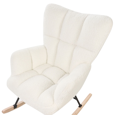 Fotel bujany OULU Boucle Biały