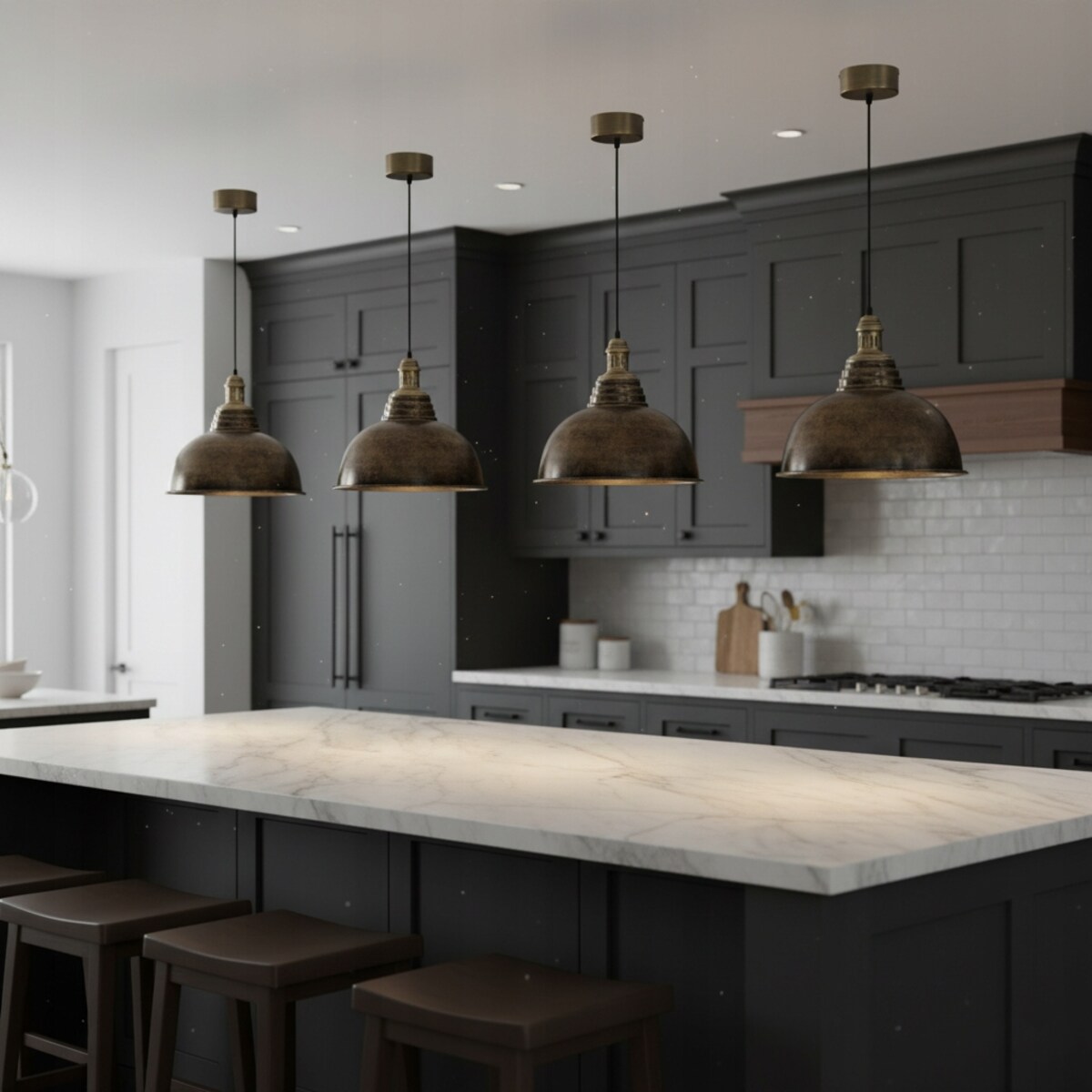 LAMPA SUFITOWA WISZĄCA NAD STÓŁ DUŻA 38cm LOFT METALOWA DO SALONU SYPIALNI