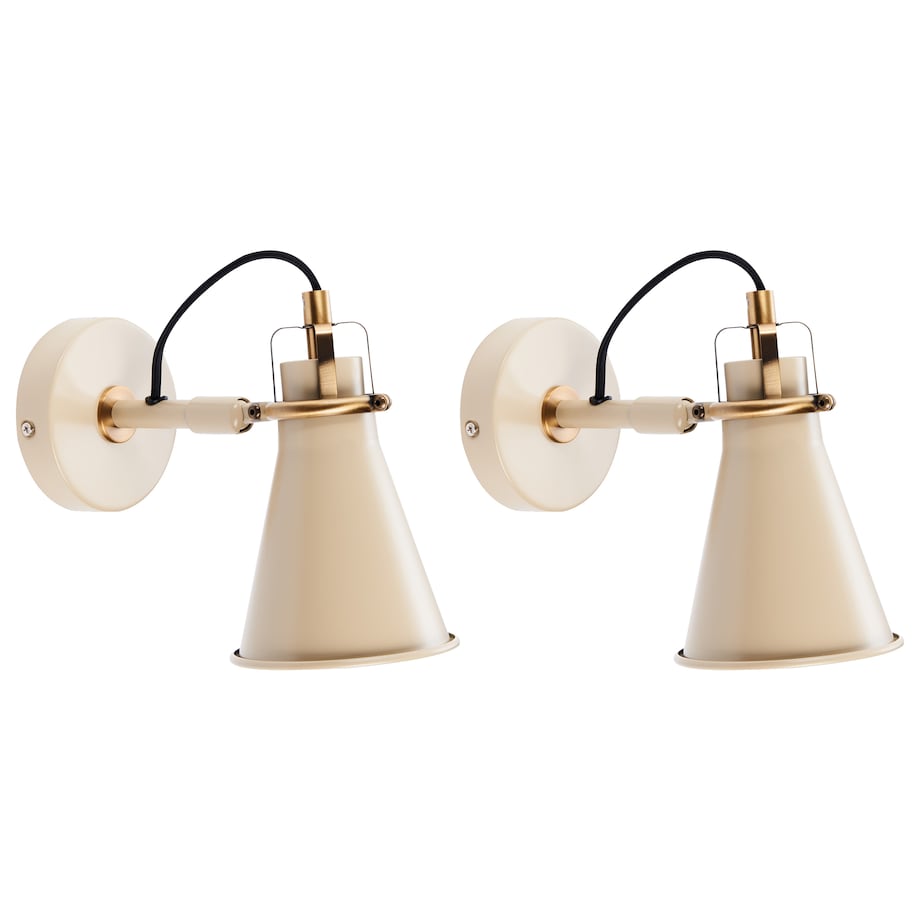 Zestaw 2 lamp ściennych MOYOLA Beżowy Metal Regulowana