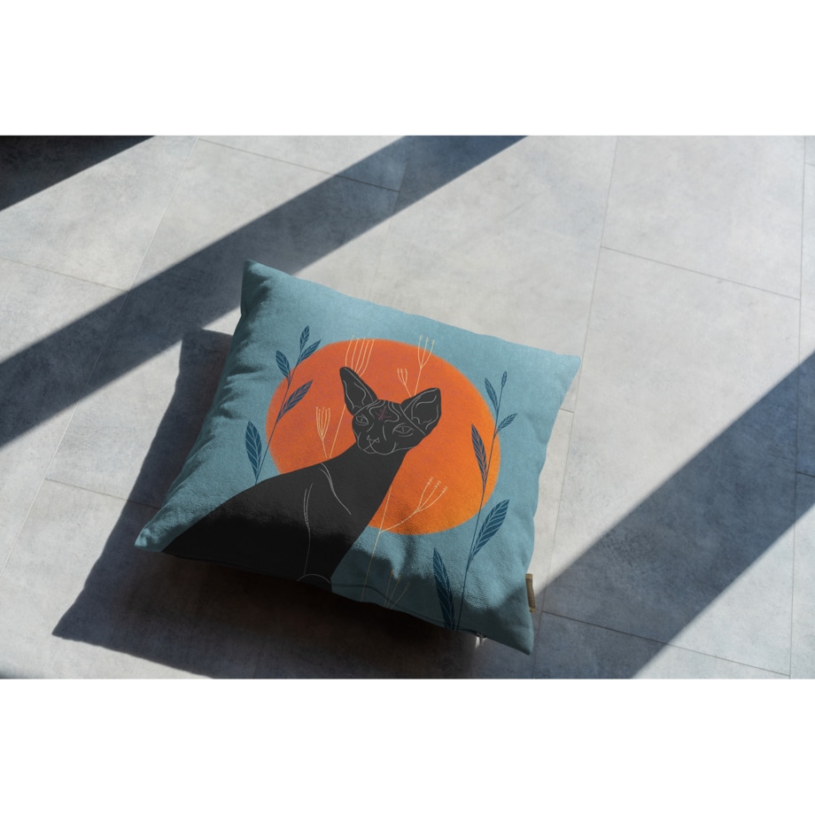 bawełniana poszewka na poduszkę - sphynx cat 45x45 cm