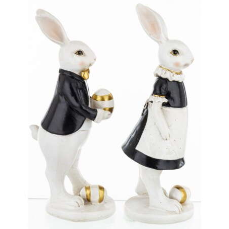 Dekoracja z ceramiki 13,5x9,5x9,5 cm JAJO - II small z królikiem