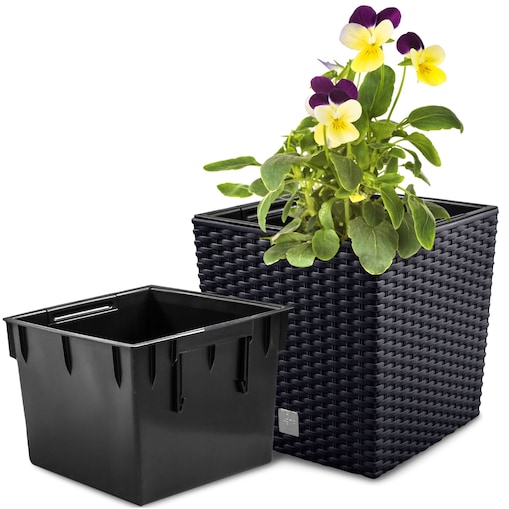 Doniczka Donica Ratanowa Kwadratowa Do Ogrodu Domu 4 L