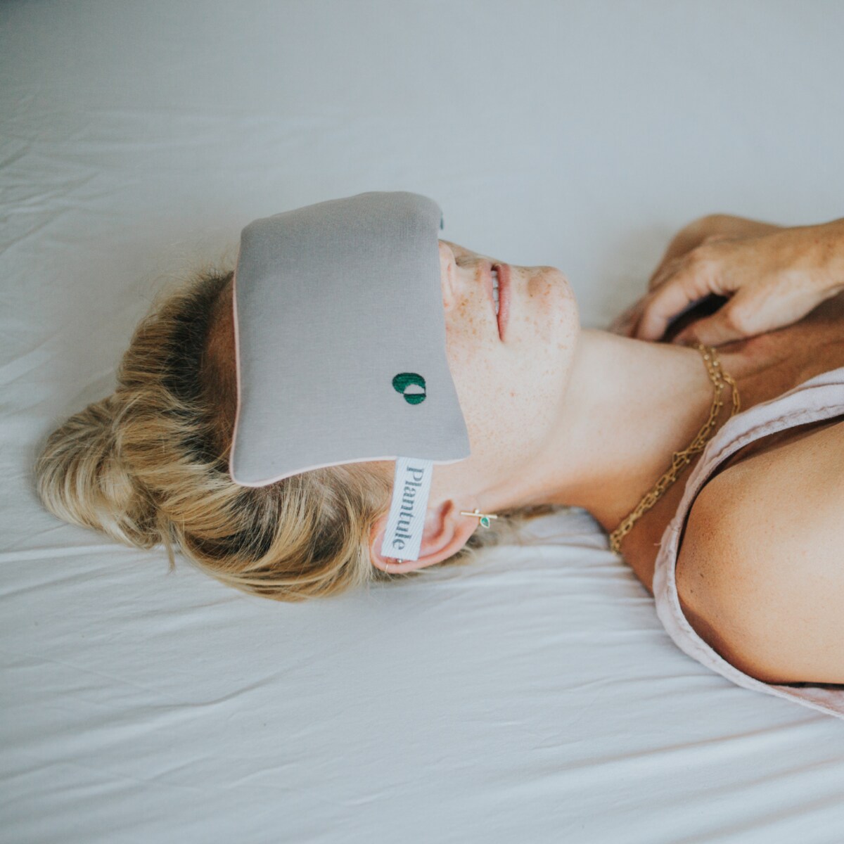 Poduszka na oczy siemię lniane (szara)